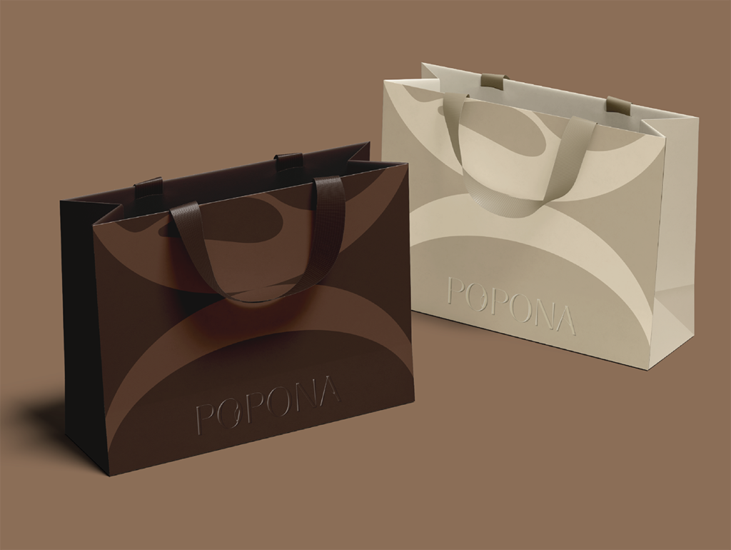 Heels Make Deals Packaging Design Popona Elegant Bag Design Brown Palette Fashion Branding