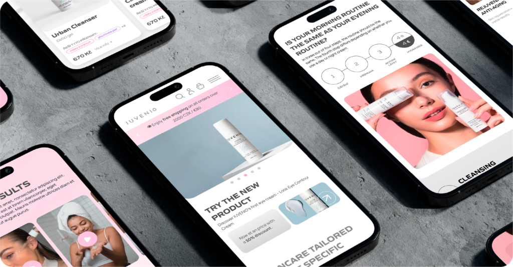 Skincare ecommerce UX design on mobile – FMCG brand experience for 2025 shopping behavior
